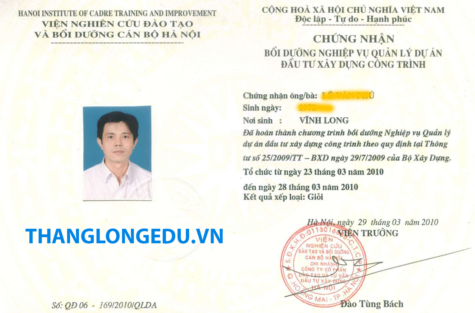 chung chi quan ly du an